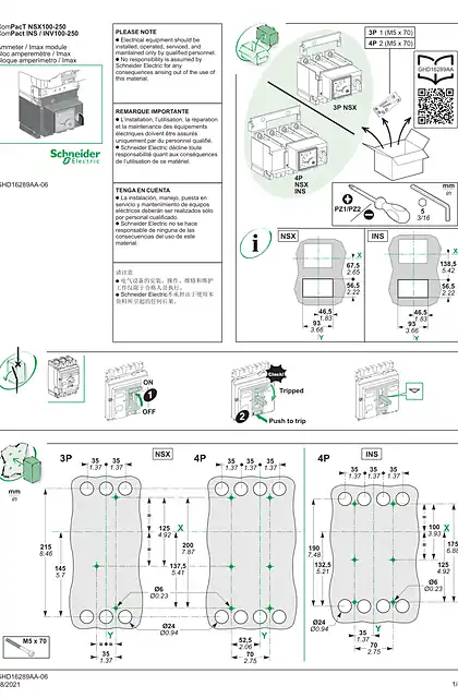 schneider施耐德ComPacT NSX100-250_ ComPact INS _ INV100-250 - Ammeter _ Imax module - 说明页